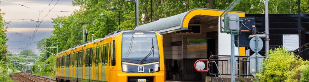 A new Metro train at a station