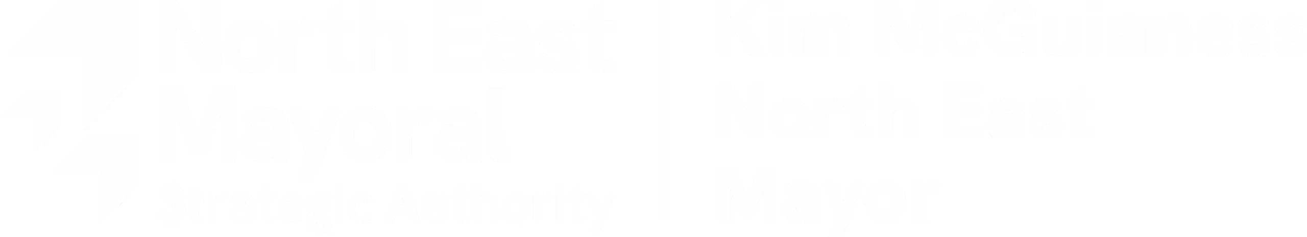 North East Mayoral Strategic Authority Kim McGuinness lock up logo - white