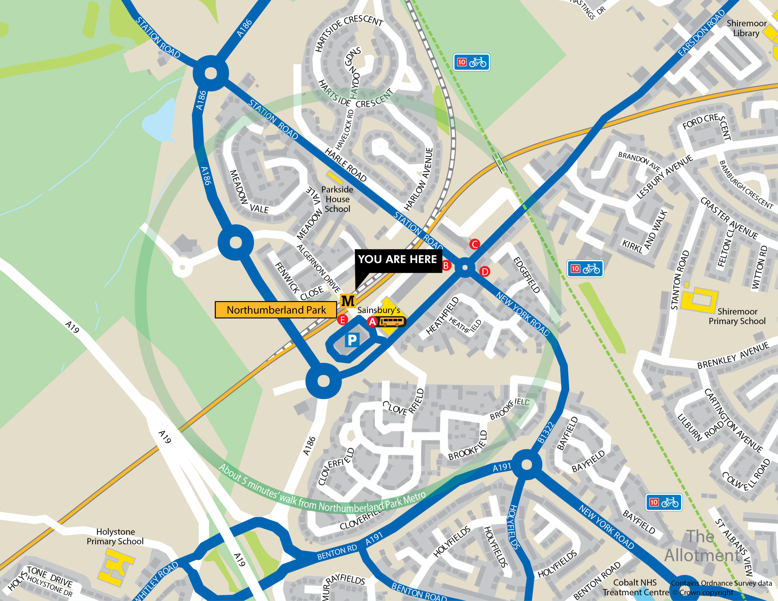 Northumberland Park station area map